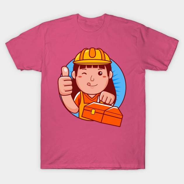 Builder Woman T-Shirt by MEDZ